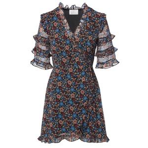 Lost + Wander Floral Mini Wrap Dress